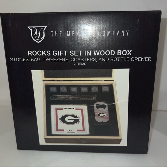 Georgia Bulldogs Rocks gift set in wooden box - Picture 4 of 5